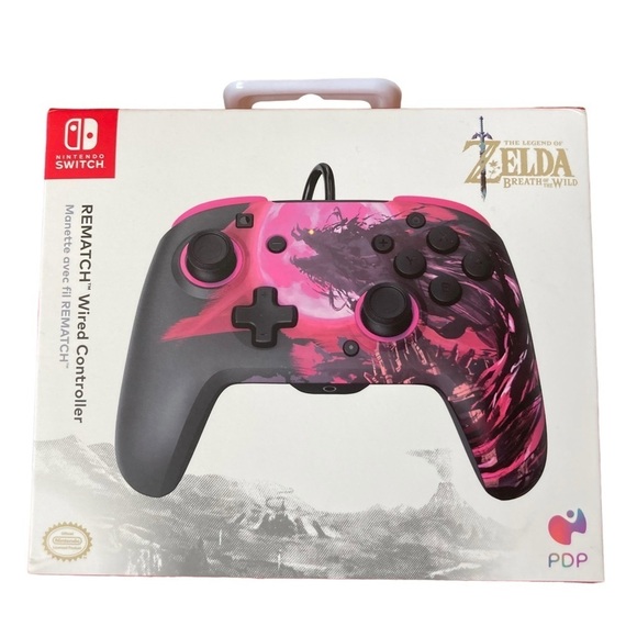 Nintendo Switch Zelda Link BOTW PDP Rematch Wired Controller - Picture 1 of 6